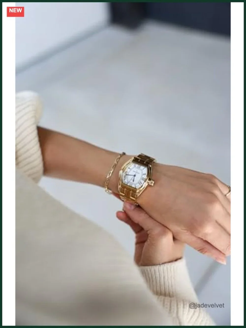 Ladies Tank Dress Watch with Bracelet & Roman Numeral Dial